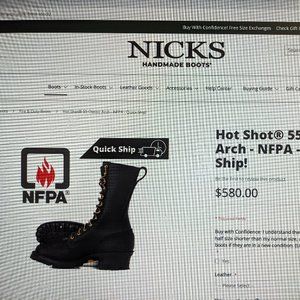 NIB Nick's handmade boots Hot Shot 55 11D